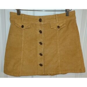 BDG Skirt Adult Urban Outfitters Tan Brown Corduroy Button Up Womens Size 2